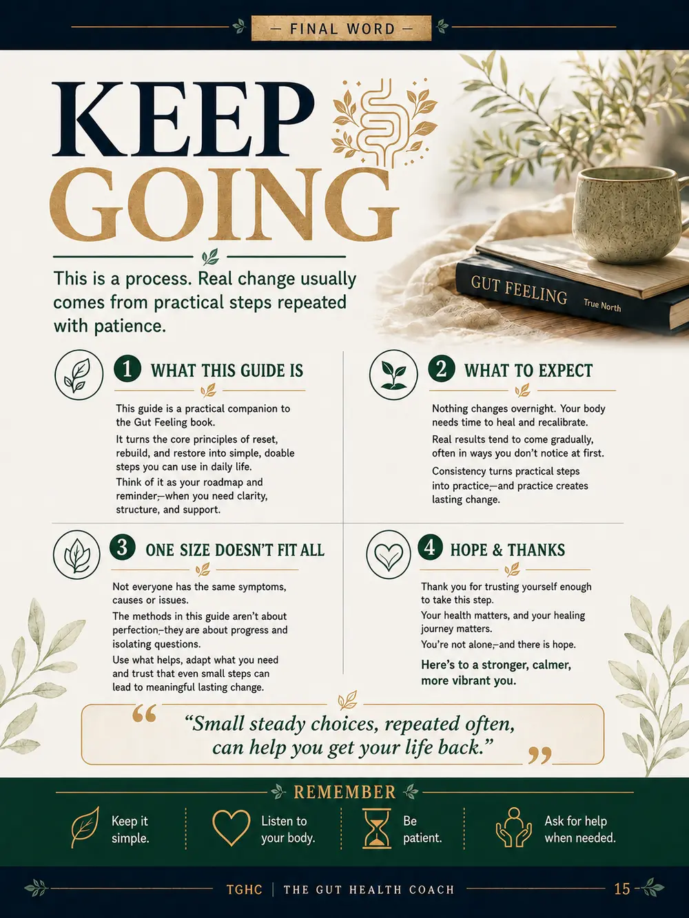 A sample page from the Gut Feeling companion guide